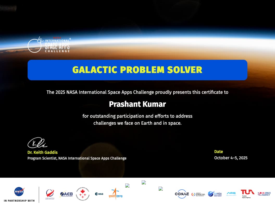 NASA Space Apps Challenge - Global Nominee